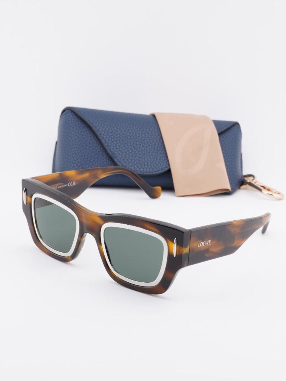 Loewe LW40168I 52N Square Sunglasses – Havana\Green